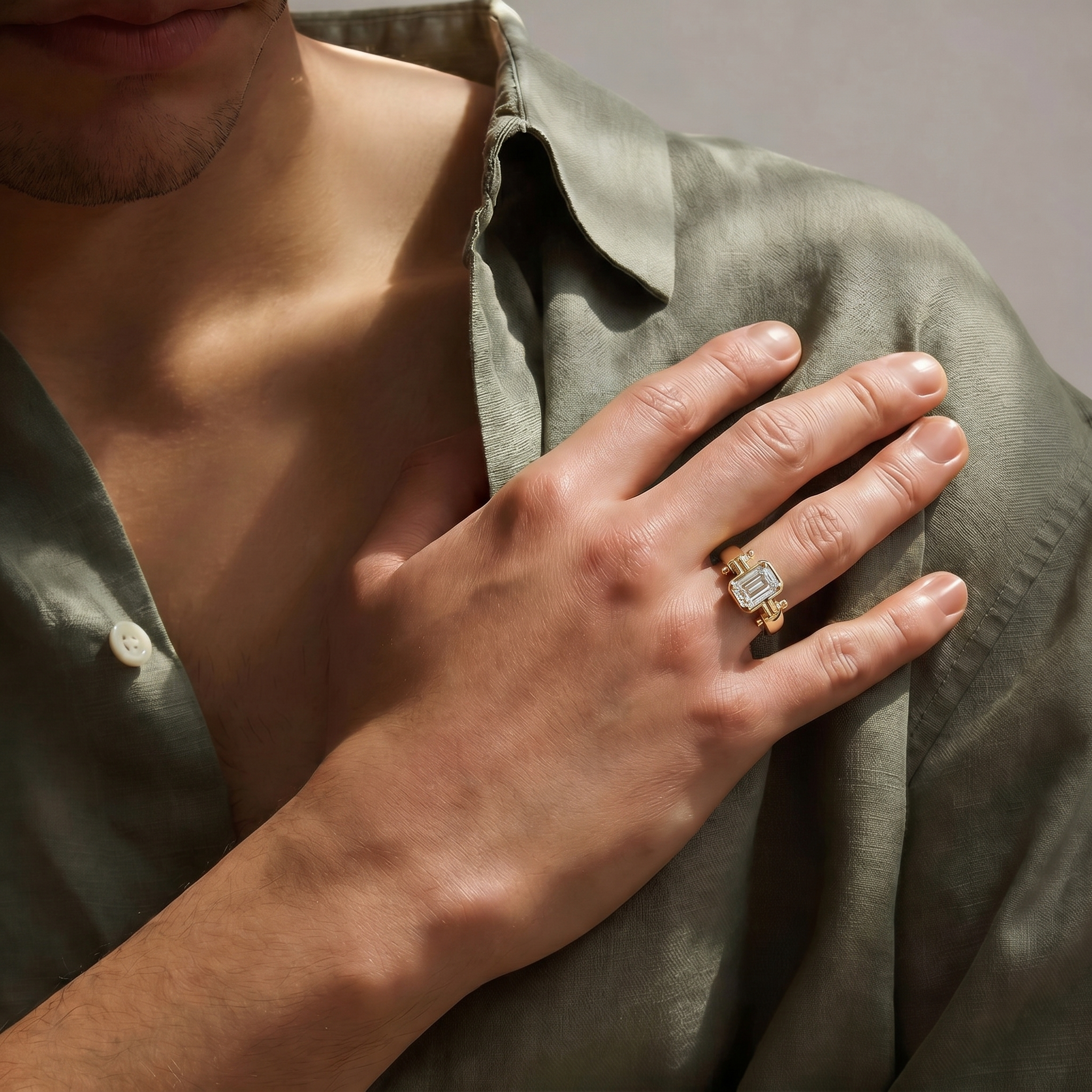 0.01Ct of Mens Ring With the Purity of 18K