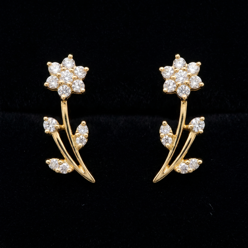 1Ct of Earring With the Purity of 18K