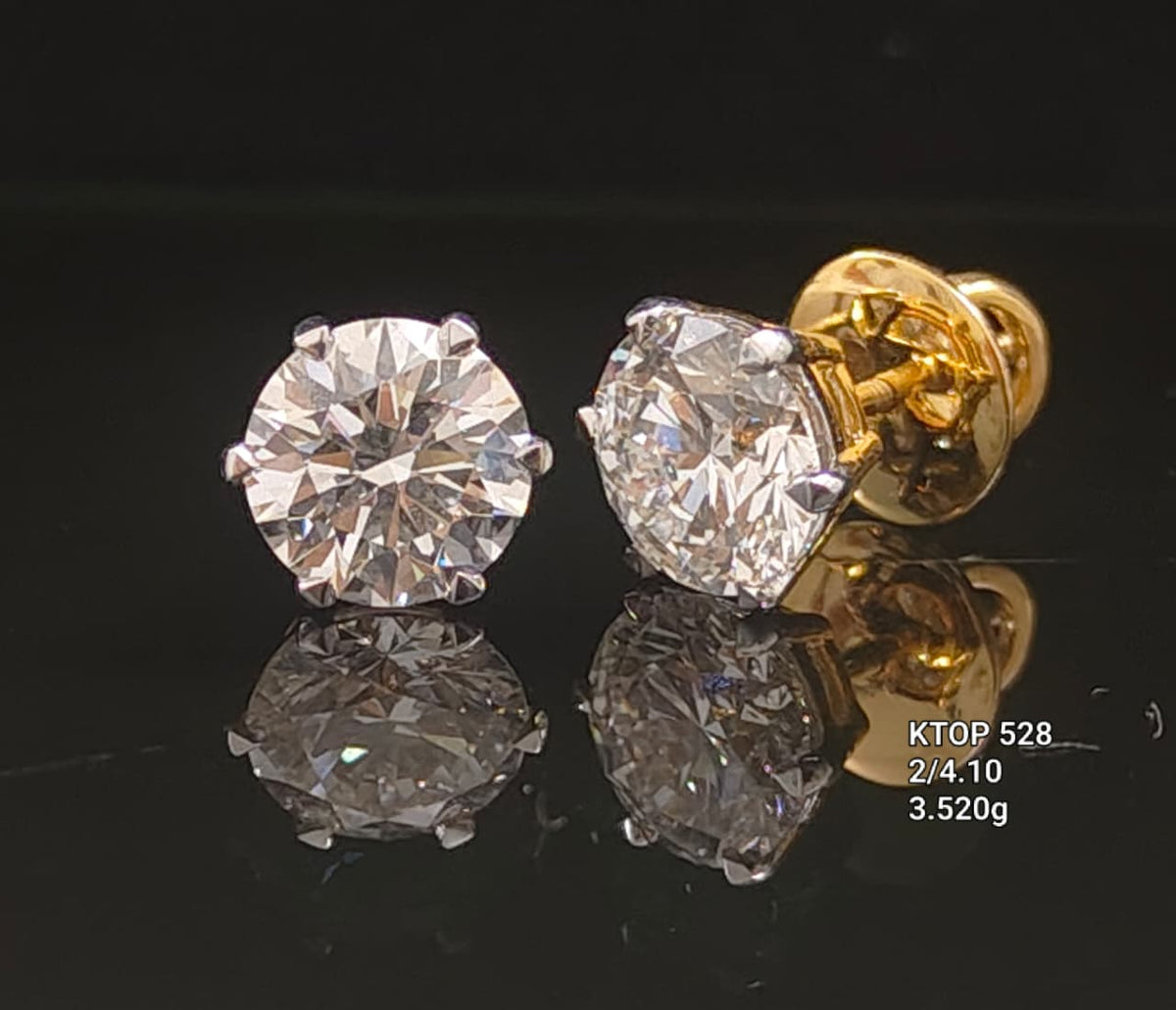4.1 Ct Lab Grown Diamond Earrings in 18K Gold