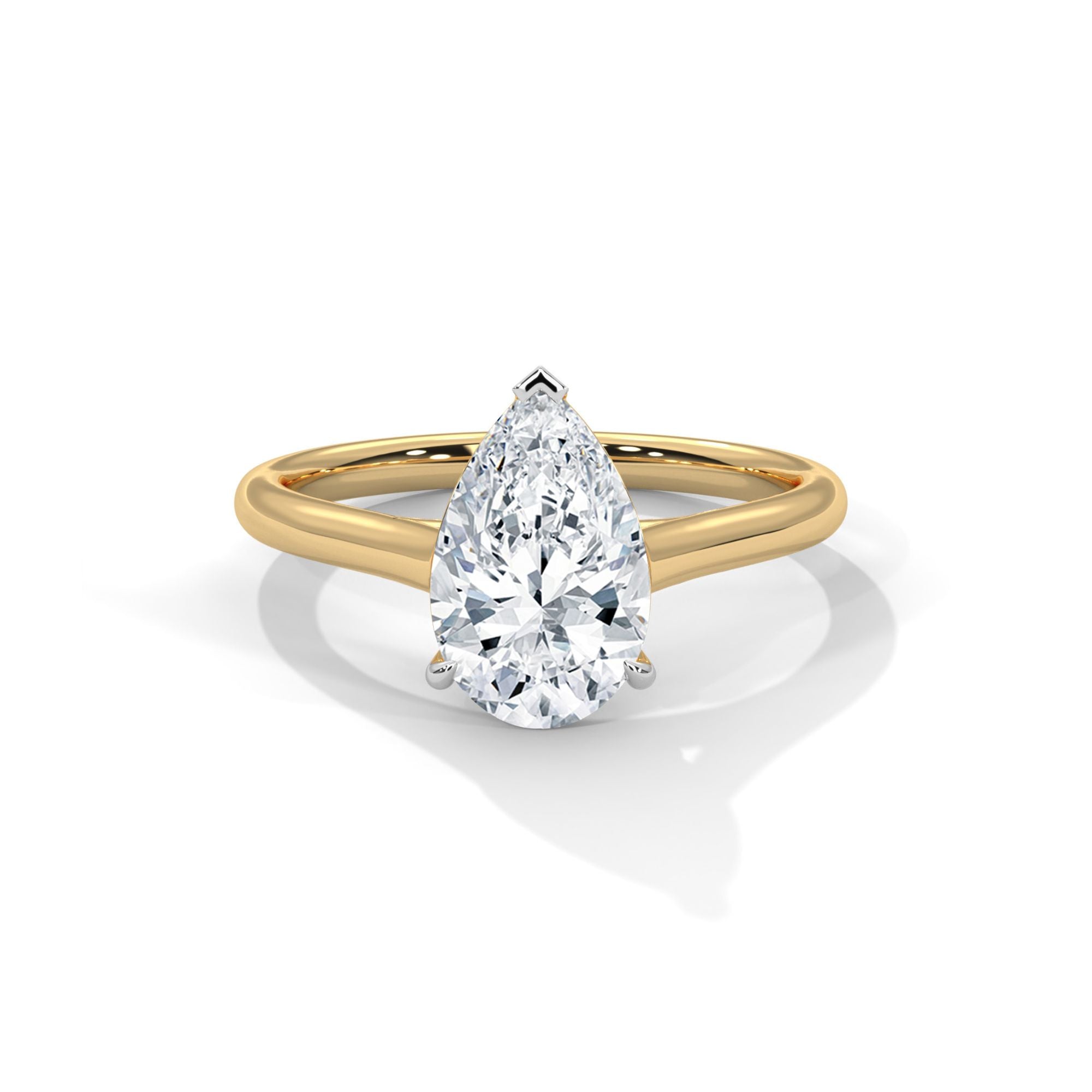 1.00 Ct Ring Pear Brilliant 18Kt Gold